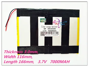30116166 Tablet kapacita batérie 30115165 3,7 V 7000MAH Univerzálny Li-ion batéria pre tablet pc 8 palcový 9 10 inch