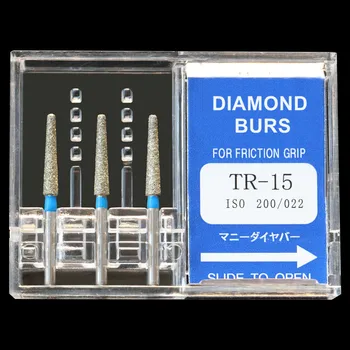 30Pcs(10Boxes) Zubné Diamond Burs TR-11 / TR-13 / TR-15 Polisher Vŕtať FG1.6 mm Vysoká Rýchlosť Handpiece Leštenie Zubár Otrepy