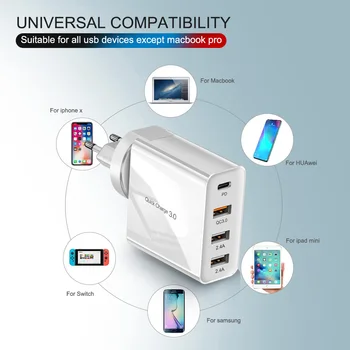 30W Multi Rýchlu Nabíjačku 3.0 PD Typu C, USB Nabíjačka pre Samsung iPhone Huawei Tablet QC 3.0 Rýchlo Sieťovej Nabíjačky NÁS EÚ UK Plug Adapte