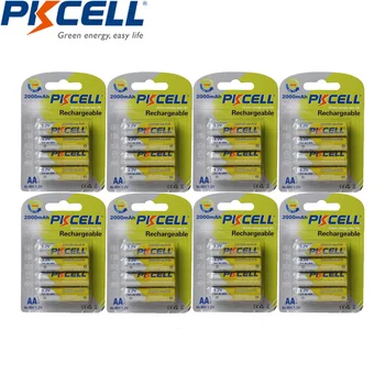 32Pcs/8Cards PKCELL AA Nabíjateľné Batérie NIMH 1.2 V 2A Nabíjacia Bateria Reálne Vysoká Kapacita Pre Kameru