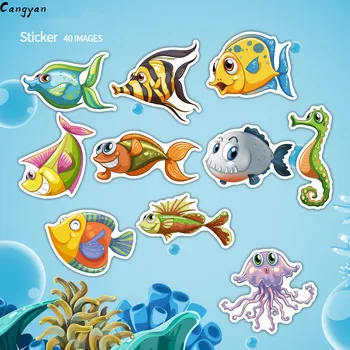 33 rôznych podmorský svet rýb osobnosti počítač nálepky prenosný kufor auto samolepky kufor nálepky ryby dieťa stic