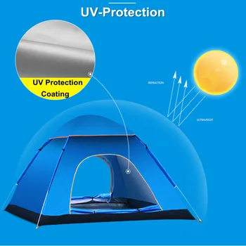 33UV Ochrany 2-3 Osoby, Automatické Rýchle Až Vonkajšie Prístrešia Camping Stan Okamžité Popup Anti UV Markíza Stany Vonkajšie Sunshelter