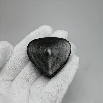 34-48 mm prírodné striebro obsidian surového kameňa leštené láska srdce kameň pre ženy darček