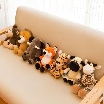 35 cm Super Roztomilé Plyšové Hračky pre Deti na Spanie Mate Jungle Zvieratá, Bábiky, Slon, Pes, Tiger Fox Lev, Žirafa Mýval Opice