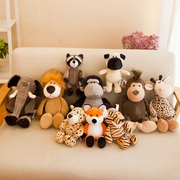 35 cm Super Roztomilé Plyšové Hračky pre Deti na Spanie Mate Jungle Zvieratá, Bábiky, Slon, Pes, Tiger Fox Lev, Žirafa Mýval Opice