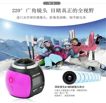 360 Kamera HD Ultra Mini Panoramatická Kamera WIFI 16MP 3D Športové Kamery Jazdy VR Akciu, Fotoaparát Video Kameru Vodotesná 30 m