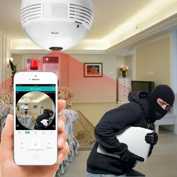 360 Lampa Mini Wifi Kamera Gizli Kamera Bezdrôtový Zabezpečenia protokolu IP CCTV Domov Dohľadu Smart Webcam Akcia Video Micro Telecamera