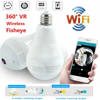 360 Lampa Mini Wifi Kamera Gizli Kamera Bezdrôtový Zabezpečenia protokolu IP CCTV Domov Dohľadu Smart Webcam Akcia Video Micro Telecamera