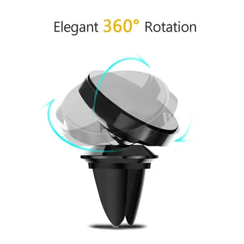 360 Rotable Air Vent Magnetický Držiak na Mobil do Auta GPS Navigácie Univerzálny Držiak Stojanu Magnet Auto Držiaka Telefónu