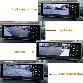 360 Stupeň Vták Zobrazenie Systém 4 Kamery Panoramatické Auta DVR, Nahrávanie Parkovacie Predné+Zadné+Ľavé+Pravé Zobrazenie Cam Pre Monitor