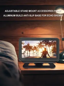360 Stupňov Horizontálny Rotačný Stojan Pre Amazon Echo 5 Zobraziť Plne Hliníkový Stavať Anti-Slip Base Pre Echo Zobraziť 5 Dropship