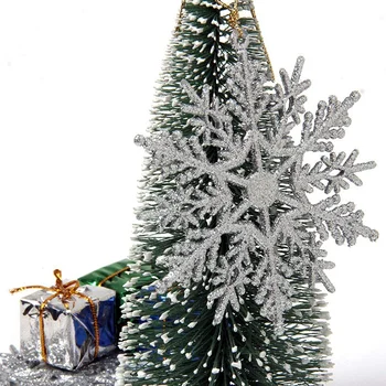 36PCS Lesk Snowflake Ozdoby, Šumivé Striebro Dúhové Lesk Ozdoby na Vianočný Stromček na Zdobenie
