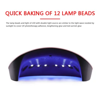 36W na Nechty, Vlasy Inteligentný Senzor Manikúra Lampa LED Nail Art Svetlo pre Gel Polish 12 LED Svetlo, Nail Art Nástroje