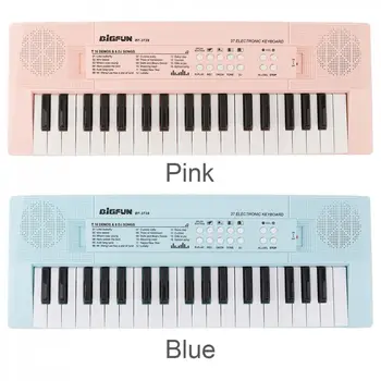 37 Kľúče Elektronický Keyboard, Klavír, Digitálne Hudobné Tlačidlo Rady Mikrofón Deti Darčekové Hudobné Osvietenie Modrá Ružová Voliteľné