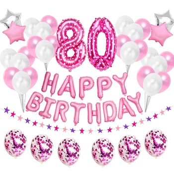 38pcs Číslo 80 Narodeninové Balóny 80. Happy Birthday Party Dekorácie 18 Rokov Gold A Black Muž Žena Dodávky