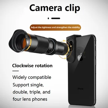 38X Zoom Teleobjektív Objektív HD Monokulárne Ďalekohľad, Mobilný Telefón, Fotoaparát, Objektív pre IPhone 11 Xs Max XR Samsung Android Smartphone