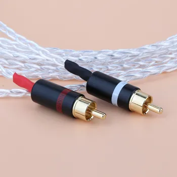 3AG Single Crystal Silver audio Hifi kábel RCA kábel prepojiť s pozlátené konektor pre Zosilňovač CD prehrávač