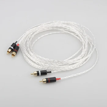 3AG Striebro audio Hifi kábel RCA kábel prepojiť s pozlátené konektor pre Zosilňovač CD prehrávač
