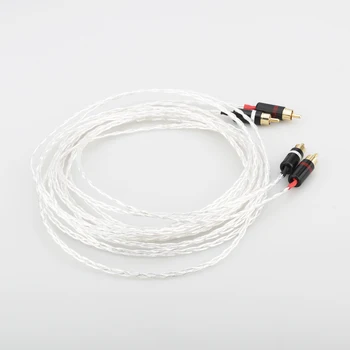 3AG Striebro audio Hifi kábel RCA kábel prepojiť s pozlátené konektor pre Zosilňovač CD prehrávač