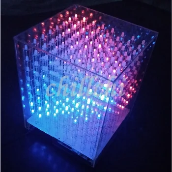 3D 888 farebná kocka skončil farbu RGB svetlo cube 16 miliónov druhov farieb svetla kocka produkt AUTA 8*8*8 Okuliare bez 3D