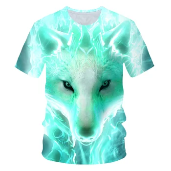 3D Chlapci Tlač Dievčatá Legrační zvieratá vlk T-shirts Kostým Deti 2020 letné hot predaj Oblečenia Deti Oblečenie ulici, T košele
