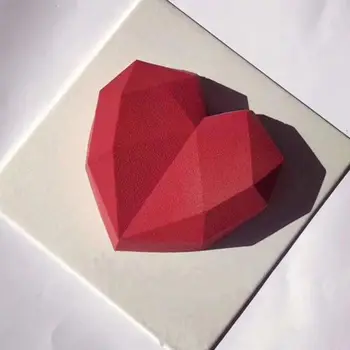 3D Diamond Láska Srdce Tvar Silikónové Formy Pečenie Mousse Pečivo Dezert Formy