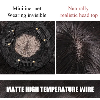 3D francúzsky Štýl Rany Syntetické Vlasy Klip Predné Fringe predlžovanie Vlasov Príčesky pre Ženy Black Neviditeľné Bezšvíkové Falošné Vlasy