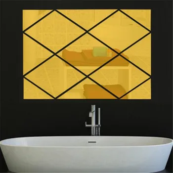 3d Gold Silver Dekorácie-Nálepky Diamond Free Kombinácia Akrylových Zrkadlo Obývacia Izba, Spálňa, TV, Gauč Pozadí na Stenu-Nálepky