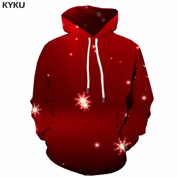 3d Hoodies Vianočné Hoodie Mužov Červenou Kapucňou Bežné Snowflake Hoody Anime Nový Rok Mikina Vytlačené Dlhý Rukáv Hip Hop Bežné