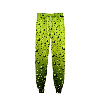 3d Jogger Hárem Nohavice Zelené Kvapky Vody Kostým Hip Hop Muži Ženy Dlhé Voľné Nohavice Cool 3D Fitness Nohavice, Tepláky Streetwear
