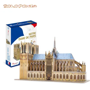 3D kartóne, Montáž Architektonický Model Puzzle Deti Hračka DIY papier stavebným auta Notre Dame De Paris