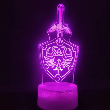 3D Lampa na Mieru Legend of Zelda Najlepší darček pre Dieťa 7 Farby s Diaľkovým Dotykový Senzor pre Deti Led Nočné Svetlo Lampy