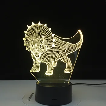 3D LED Nočné Osvetlenie, Triceratops Dinosaura s 7 Farieb Svetla, pre Domáce Dekorácie, Lampy Úžasné Vizualizácie Dropshipping Darček