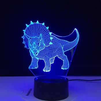 3D LED Nočné Osvetlenie, Triceratops Dinosaura s 7 Farieb Svetla, pre Domáce Dekorácie, Lampy Úžasné Vizualizácie Dropshipping Darček