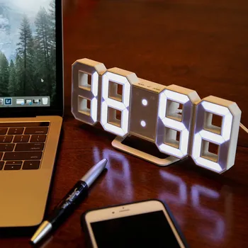 3D LED Nástenné Hodiny Moderný Digitálny Budík Hodiny Zobrazenie Home Office Stôl písací Stôl Noc USB Svietiť, Nástenné Hodiny, dekorácie часы настенные
