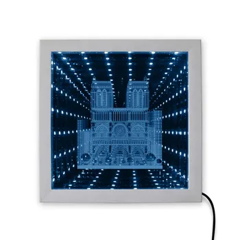 3D Led Tvorivé Novinka francúzska Katedrála Notre-Dame Vír Tunel Medzihviezdny Zrkadlo Paríža Cestovať so suvenírmi Káder Krytý Dekor