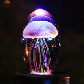 3D Medúzy Nočné Svetlo Tvorivé Crystal Ball LED Svetlo Multicolor Nočné Lampy, Osvetlenie v Obývacej Izbe, písací Stôl Dekor Lampa Ornament