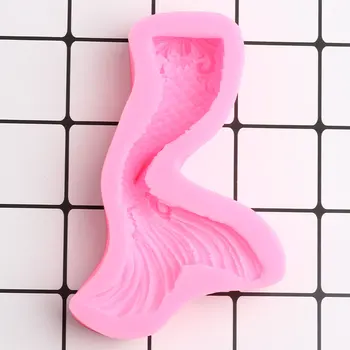 3D Morská víla Chvost Silikónové Formy Cupcake Vňaťou Fondant Formy DIY Strany Cake Zdobenie Nástroje Candy Hliny Čokoláda Gumpaste Formy