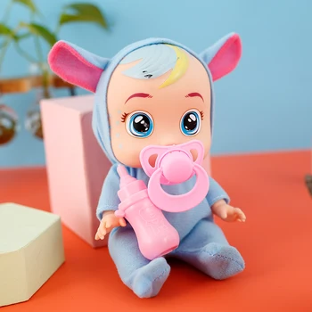 3D Plač Bábika 8 palcový Deti Bábiky Boneca mäkké Silikónové Baby Doll Hračka Realistické dievča Deti Narodeniny Silikónové Baby Doll hot predaj