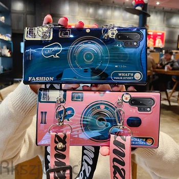 3D Retro Fotoaparát ozdobná šnúrka na uniforme obal Pre Samsung Galaxy A6S A8S A3 A5 A7 2017 A6, A8 Plus A9 Star Lite Stojan, Držiak Silikónové puzdro