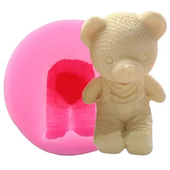 3D Roztomilý Medveď Chlapec Dievča Sviečka, Silikónové Formy Živice Hliny Mydlo Formy Fondant Cake Zdobenie Nástroj Čokoládové Cukrovinky Hliny Gumpaste Plesní