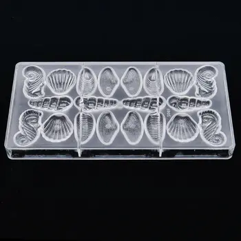 3D seashell čokoládové cukrovinky formy,rúra na pečenie dodávky polykarbonátu seashell čokoláda plesne pečenie veľkoobchod pečivo nástroje
