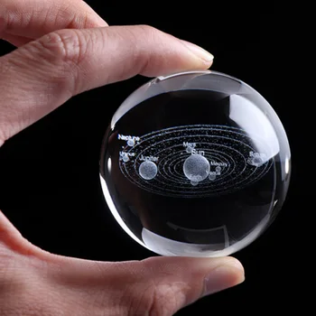 3D Solárny Systém Crystal Ball Planét sklenenú Guľu Mliečna Cesta Svete Miniatúrny Model Home Decor Astronómie Darčeky Ornament 6/8 cm