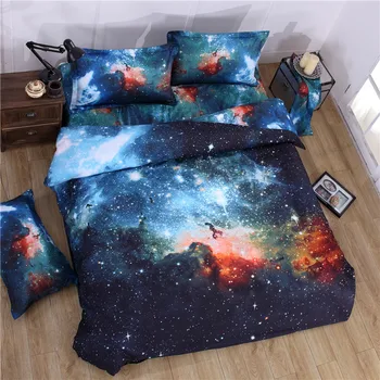 3D Tajomné Bezhraničnej Galaxy Vesmíru posteľná bielizeň Nastaviť Polyester Bavlnené Obliečky Kryt Plochý List obliečka na Vankúš Twin Kráľovná Veľkosť