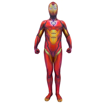 3D tlač Iron Man Cosplay Kostým 3D Tlač Lycra Spandex Zentai Kombinézu Vyhovovali Kombinézach mužov kostým