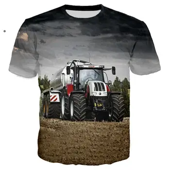 3D Tlač Nové Auto, Traktor T shirt Mužov Hip Hop Ropa Hombre Bežné Streetwear Chlapec T-shirt Muž Tričko Topy Muž Nadrozmerné Oblečenie