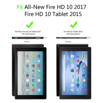 3D Tlač PU Kožené puzdro pre Amazon Kindle Fire HD 10 2017 Stojan, obal na Amazon Fire HD 10 hd 10 prípad tabletu+film+pero