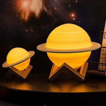 3D Tlač Saturn Svietidlo Nabíjateľné Mesiac Lampy, Nočné Svetlo Domáce Dekorácie LED Nočné svetlo S Diaľkovým ovládačom Detí Darček