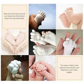 3D Tvarovanie Sadry Klon Prášok Deti Handprints Stopy Baby Ruky, Nohy Uložte Modelovanie Hliny Mini Kit DIY Dieťa Strane Nohy Odlievanie