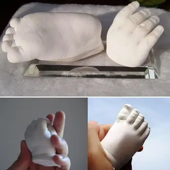 3D Tvarovanie Sadry Klon Prášok Deti Handprints Stopy Baby Ruky, Nohy Uložte Modelovanie Hliny Mini Kit DIY Dieťa Strane Nohy Odlievanie